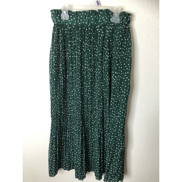 Exlura Womens High Waist Polka Dot Pleated Skirt M - Picture 2 of 6
